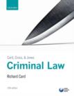 Image for Card, Cross and Jones criminal law