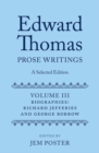 Image for Edward Thomas: Prose Writings: A Selected Edition