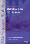 Image for Blackstone&#39;s statutes on criminal law 2013-2014