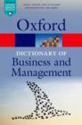 Image for A dictionary of business and management