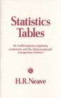 Image for Statistics tables: for mathematicians, engineers, economists and the behavioural and management sciences
