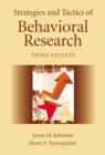 Image for Strategies and tactics of behavioral research