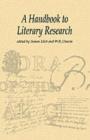 Image for The handbook to literary research.