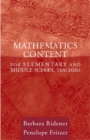 Image for Mathematics Content for Elementary and Middle School Teachers
