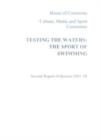 Image for Testing the waters : the sport of swimming, second report session 2001-02, report, together with proceedings of the Committee, minutes of evidence and appendices