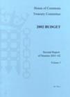 Image for 2002 Budget : v. 1 : Report and Proceedings of the Committee