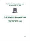Image for The Speaker&#39;s Committee first report, 2003
