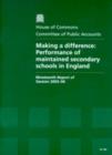 Image for Making a difference: performance of maintained secondary schools in England