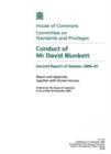 Image for Conduct of Mr David Blunkett