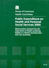 Image for Public expenditure on health and personal social services 2004