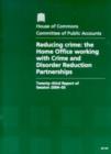 Image for Reducing crime  : the Home Office working with Crime and Disorder Reduction Partnerships