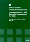 Image for The Commission&#39;s and Council&#39;s programmes for 2006