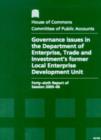 Image for Governance issues in the Department of Enterprise, Trade and Investment&#39;s former Local Enterprise Development Unit : forty-sixth report of session 2005-06, report, together with formal minutes, oral a