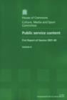 Image for Public Service Content : First Report of Session 2007-08 : v. 2 : Oral and Written Evidence