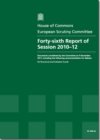 Image for Forty-sixth Report of Session 2010-12 : Documents Considered by the Committee on 9 November 2011, Including the Following Recommendation for Debate, EU Structural and Cohesion Funds, Report, Together 