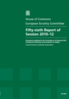 Image for Fifty-sixth report of session 2010-12 : documents considered by the Committee on 22 February 2012, including the following recommendation for debate, financial services: prudential requirements
