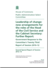 Image for Leadership of Change : New Arrangements for the Roles of the Head of the Civil Service and the Cabinet Secretary, Further Report, Government Response to the Committee&#39;s Twenty-third Report of Session 