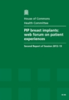 Image for PIP breast implants : web forum on patient experiences, second report of session 2012-13, [report. together with formal minutes]