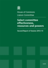 Image for Select committee effectiveness, resources and powers