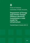 Image for Department of Energy and Climate Change : offshore electricity transmission - a new model for infrastructure, twentieth report of session 2012-13, report, together with formal minutes, oral and writte