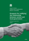Image for Prospects for codifying the relationship between central and local government