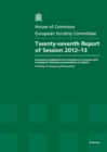 Image for Twenty-seventh report of session 2012-13