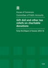 Image for Gift Aid and other tax reliefs on charitable donations : forty-first report of session 2013-14, report, together with formal minutes, oral and written evidence