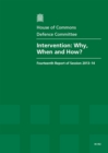Image for Intervention : why, when and how?, fourteenth report of session 2013-14, Vol. 1: Report, together with formal minutes