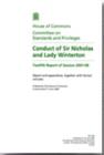 Image for Conduct of Sir Nicholas and Lady Winterton : twelfth report of session 2007-08, report and appendices, together with formal minutes