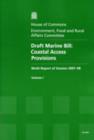 Image for Draft Marine Bill : coastal access provisions, 9th report of session 2007-08, Vol. 1: Report, together with formal minutes