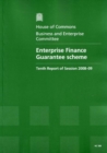 Image for Enterprise finance guarantee scheme : tenth report of session 2008-09, report, together with formal minutes, oral and written evidence