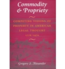 Image for Commodity &amp; Propriety