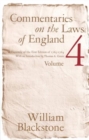 Image for Commentaries on the Laws of England, Volume 4 : A Facsimile of the First Edition of 1765-1769