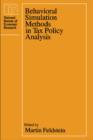 Image for Behavioral simulation methods in tax policy analysis