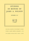 Image for Studies in Honor of John A. Wilson