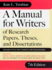 Image for A Manual for Writers of Research Papers, Theses and Dissertations : Chicago Style for Students and Researchers
