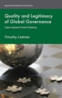 Image for Quality and legitimacy of global governance: case lessons from forestry