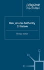 Image for Ben Jonson: authority criticism