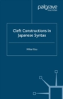 Image for Cleft constructions in Japanese syntax