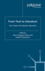 Image for From text to literature: new analytic and pragmatic approaches