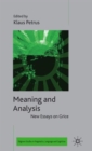 Image for Meaning and Analysis: New Essays on Grice