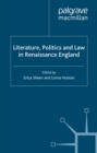 Image for Literature, politics and law in Renaissance England