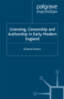 Image for Licensing, censorship and authorship in early modern England: buggeswords