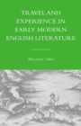 Image for Travel and experience in early modern English literature