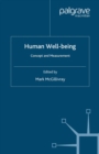 Image for Human well-being: concept and measurement