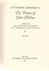Image for A Variorum Commentary on the Poems of John Milton