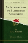 Image for Introduction to Elementary Accounting
