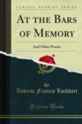 Image for At the Bars of Memory: And Other Poems