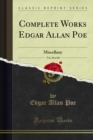 Image for Complete Works Edgar Allan Poe: Miscellany