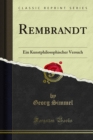 Image for Rembrandt: Ein Kunstphilosophischer Versuch